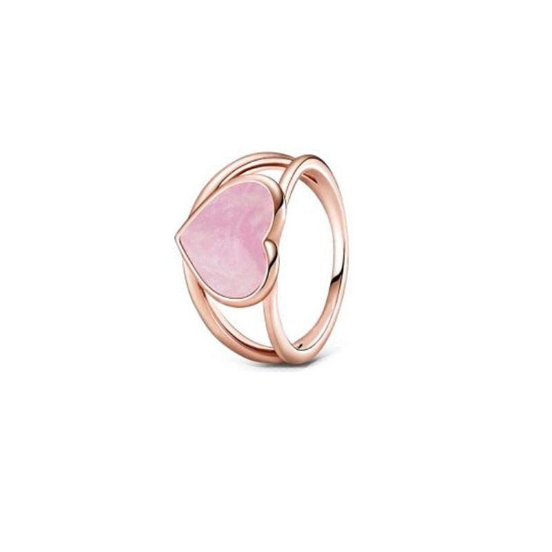 Bague Coeur Zircon Rose