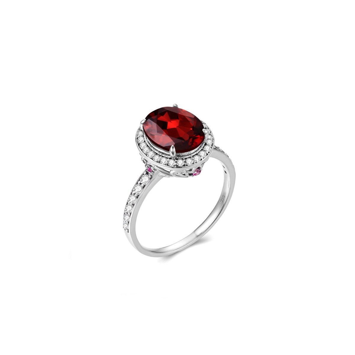 Bague Grenat "Elinor" en Argent Sterling