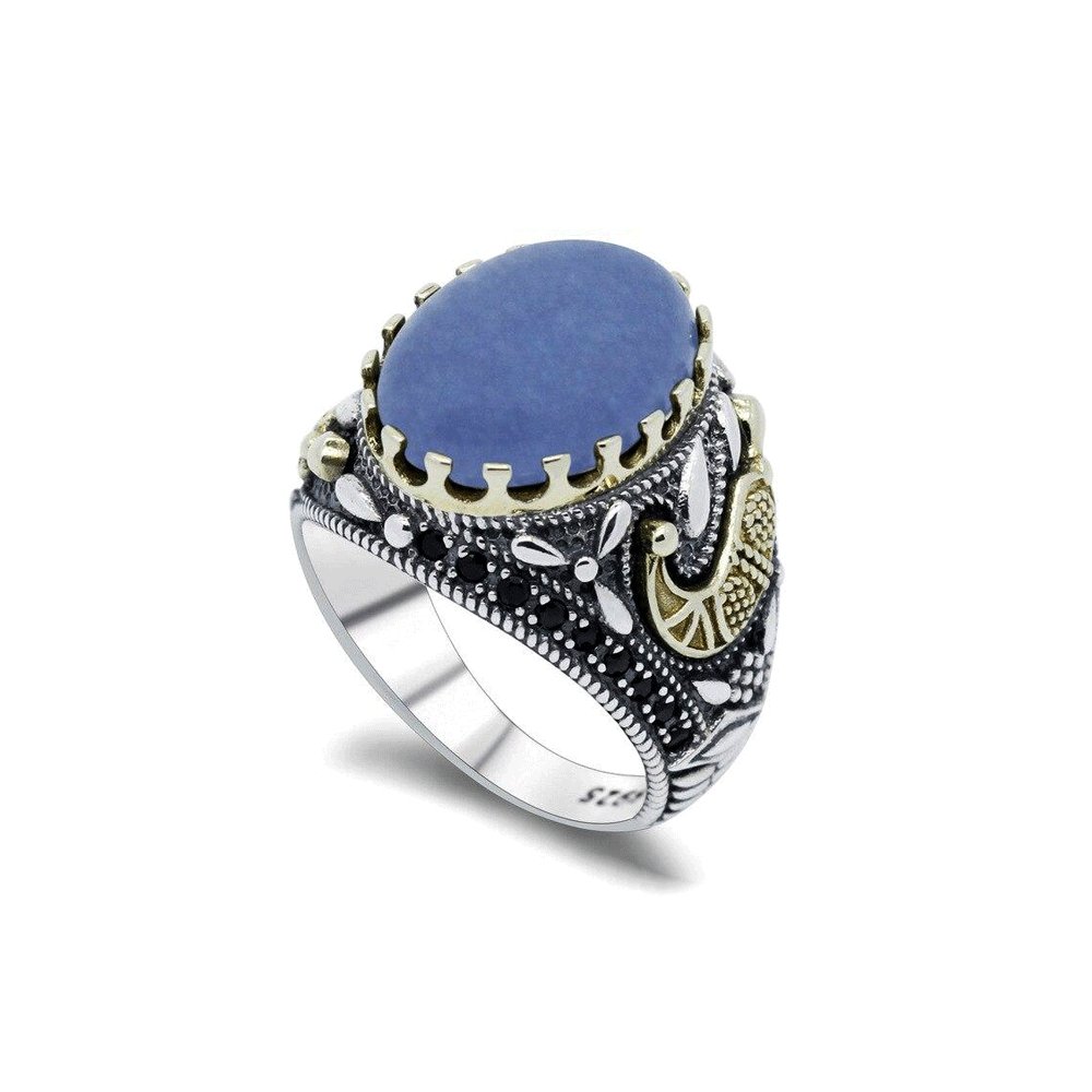 Bague Homme Agate Audacieuse "Lior" en Argent 925