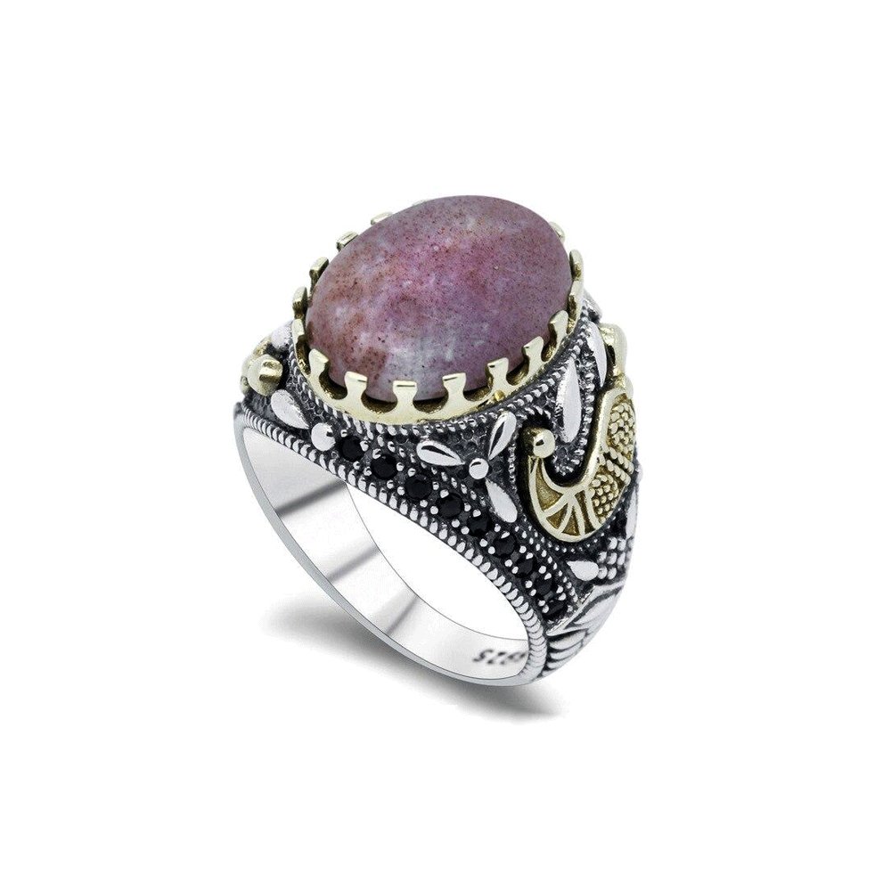 Bague Homme Agate Énigmatique "Charly" en Argent 925