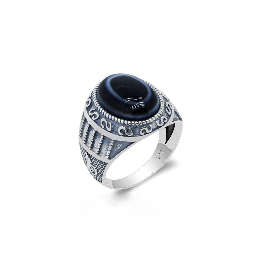 Bague Homme Agate Majestueuse "Armando" en Argent 925