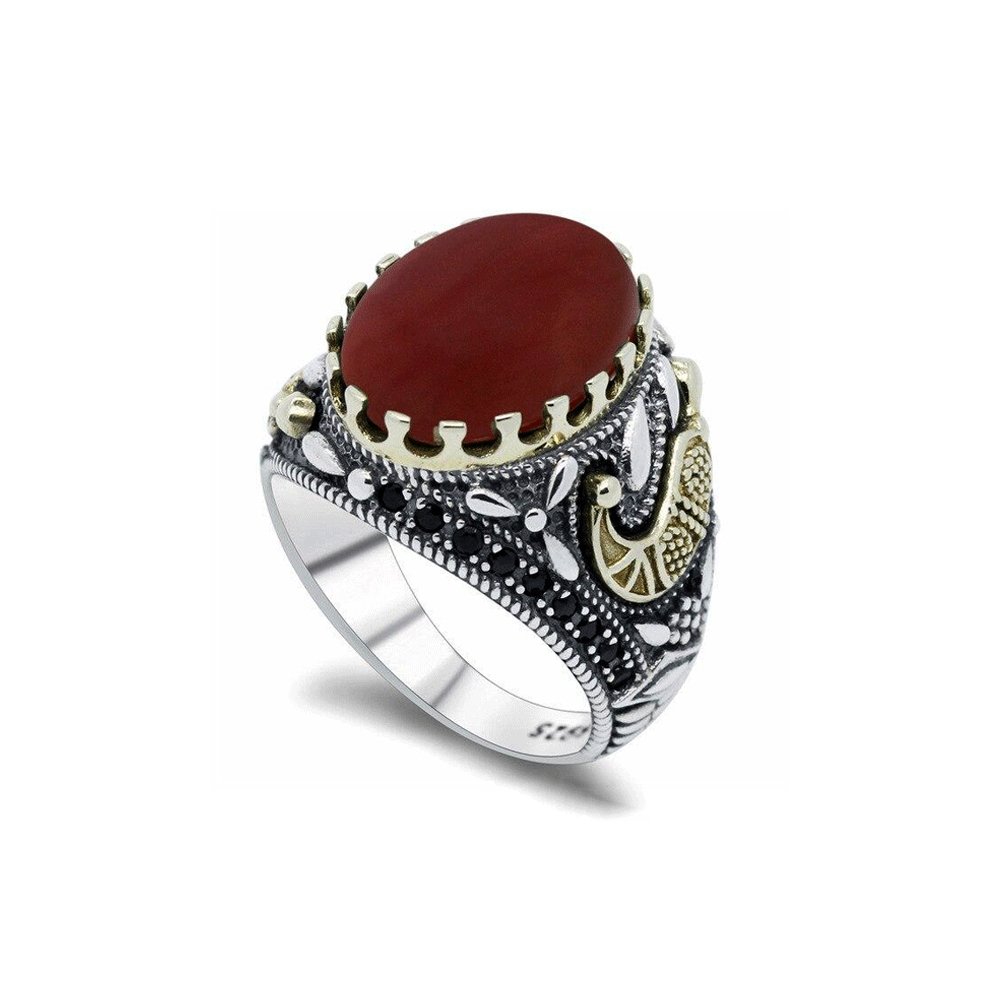 Bague Homme Agate Persévérante "Célian" en Argent 925