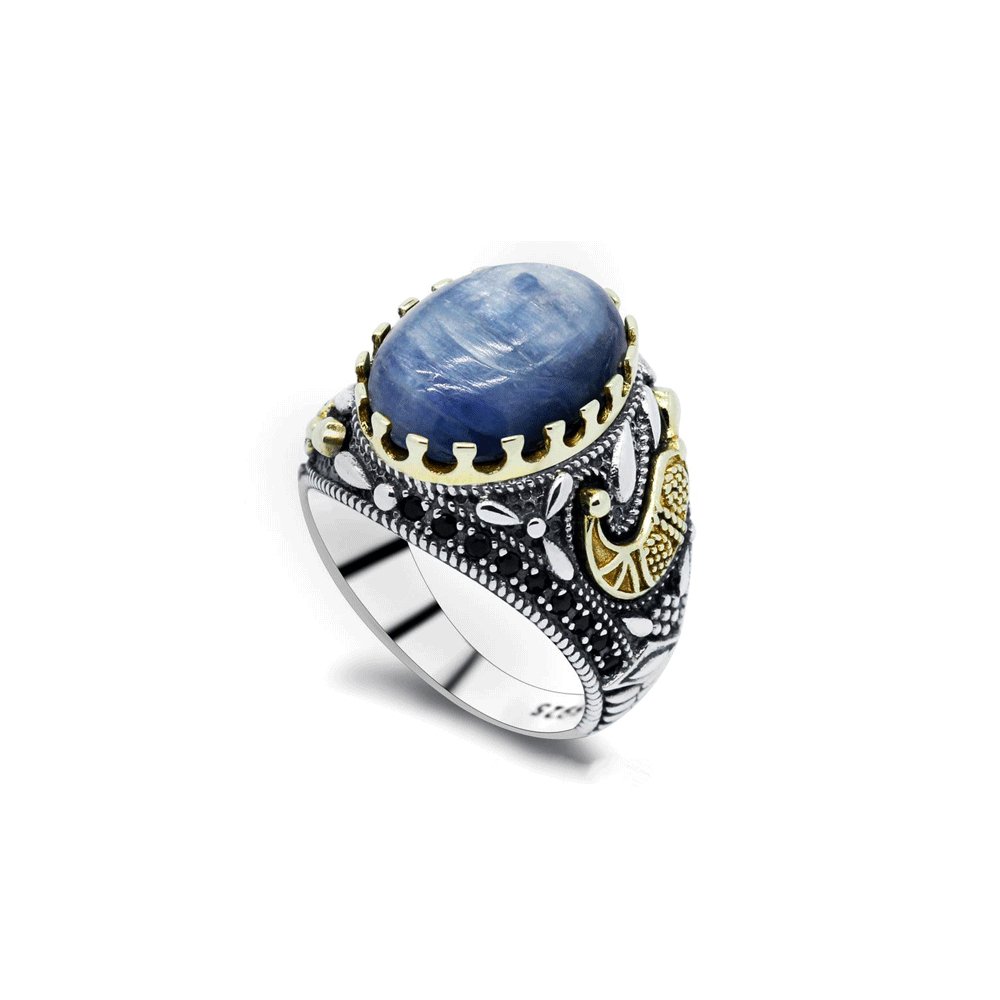 Bague Homme Cyanite Courageuse "Vicente" en Argent 925