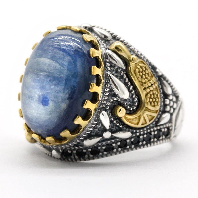 Bague Homme Cyanite Courageuse "Vicente" en Argent 925