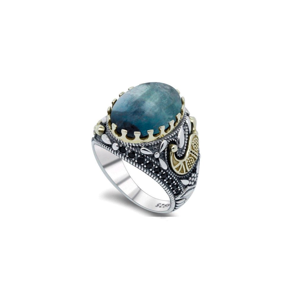 Bague Homme Fluorite Divine "Valentian" en Argent 925