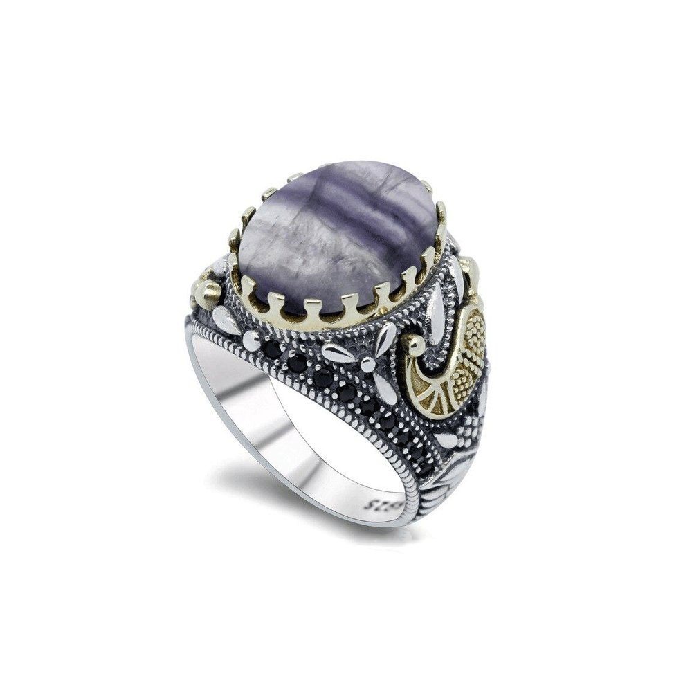 Bague Homme Fluorite "Flory" en Argent 925