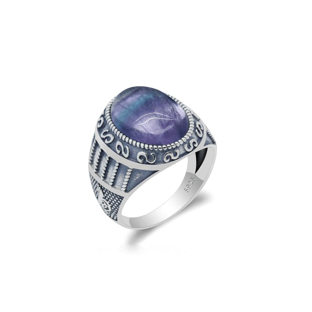 Bague Homme Fluorite Intrépide "Anselmo" en Argent 925