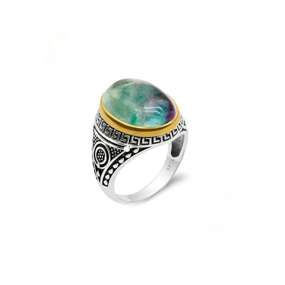 Bague Homme Fluorite "Severinus" en Argent Sterling