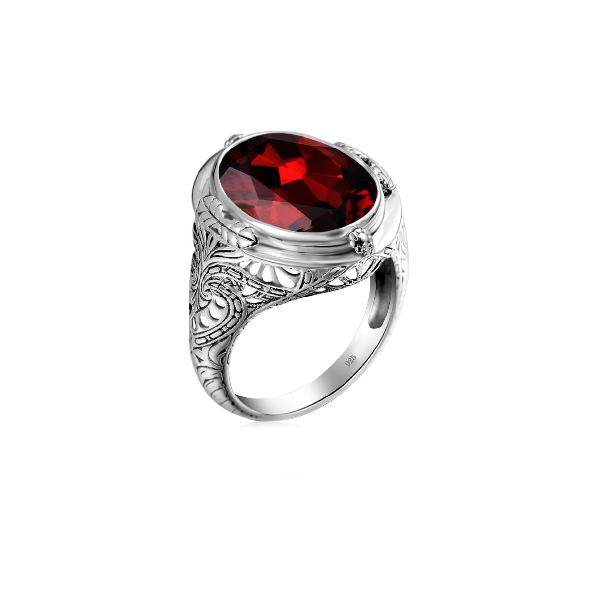 Bague Homme Grenat Chic "Ambroise" en Argent 925