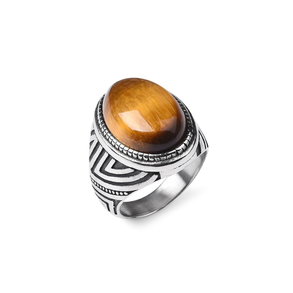 Bague Homme Oeil De Tigre Éclat "Lucillian"
