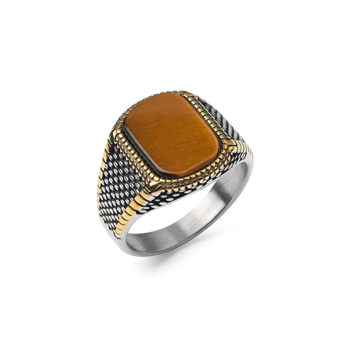 Bague Homme Oeil De Tigre Naturelle "Zephyrinus"