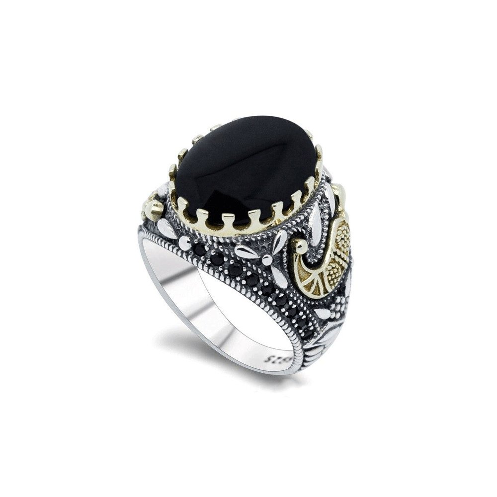 Bague Homme Onyx Inspirante "Armin" en Argent 925