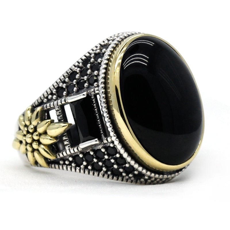 Bague Homme Onyx Intrépide "Benício" en Argent 925