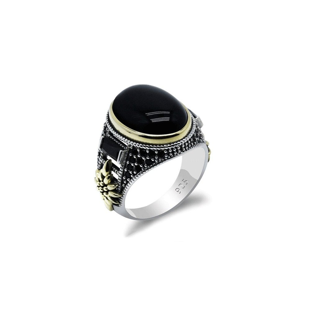 Bague Homme Onyx Intrépide "Benício" en Argent 925