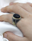 Bague Homme Onyx Intrépide "Benício" en Argent 925