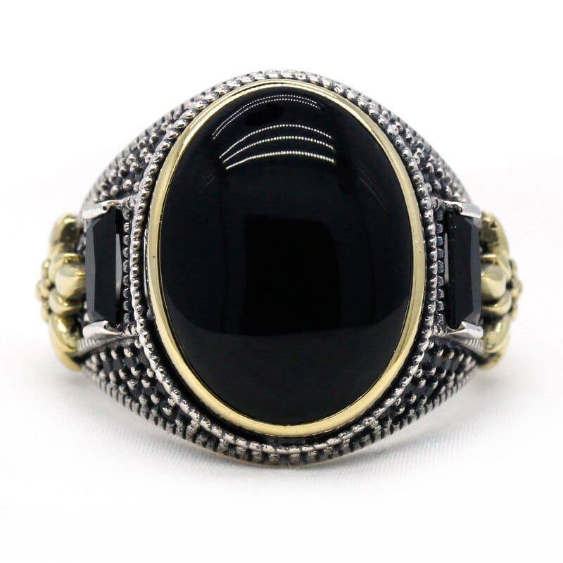 Bague Homme Onyx Intrépide "Benício" en Argent 925