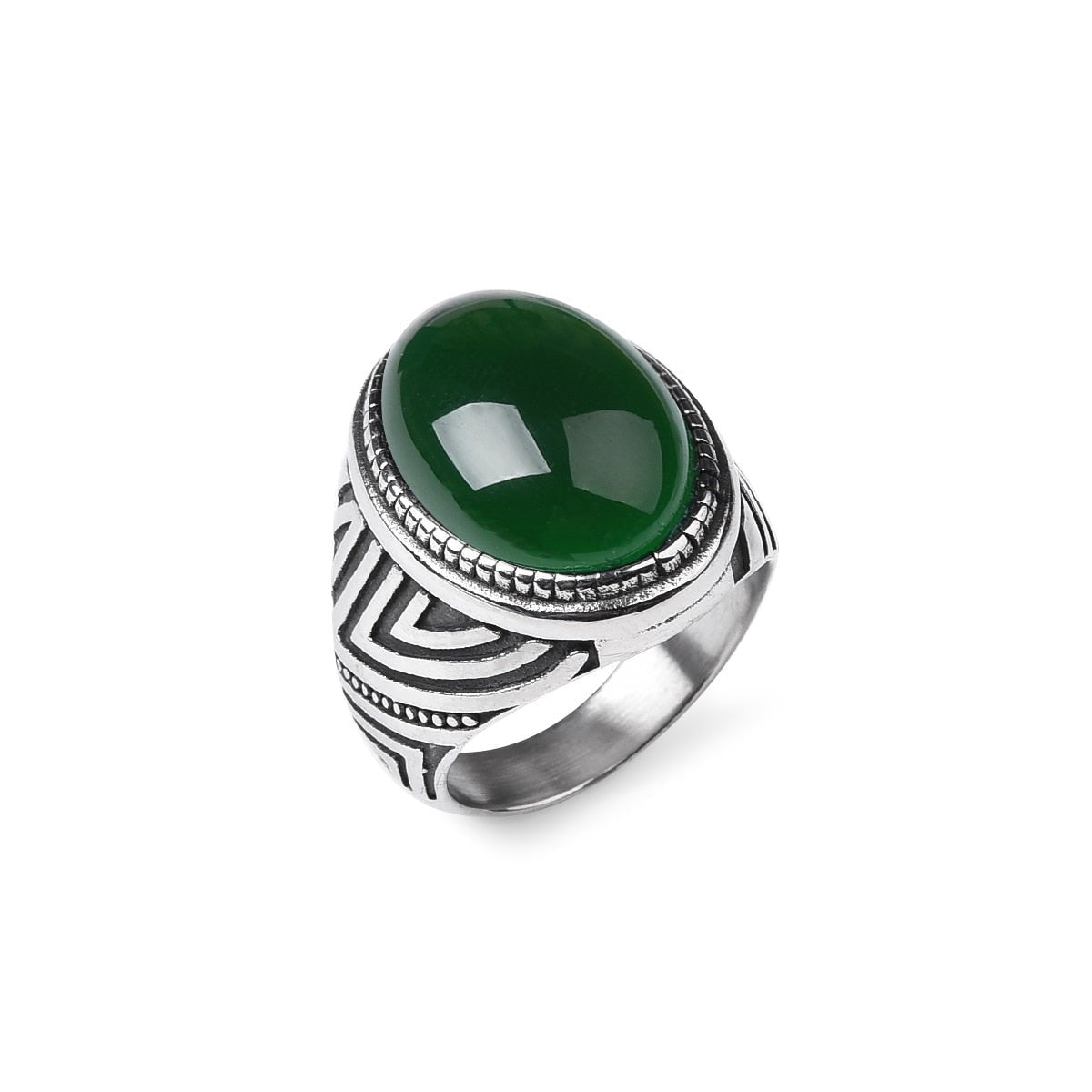 Bague Homme Onyx Vert Divine "Lucien"