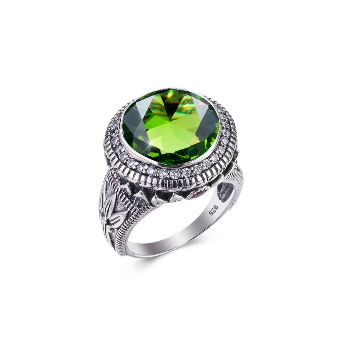 Bague Homme Péridot Mystique "Isao" en Argent 925