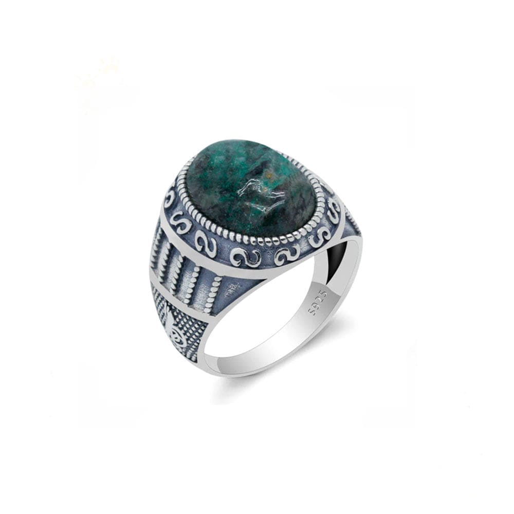 Bague Homme Pierre Agate "Amadeus" en Argent 925