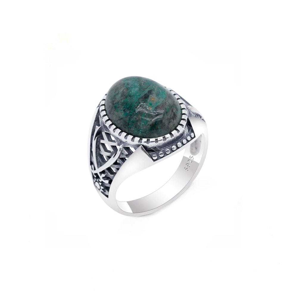 Bague Homme Pierre Agate "Maël" en Argent 925