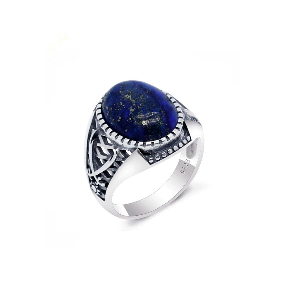 Bague Homme Pierre Lapis Lazuli "Adonis" en Argent 925