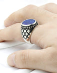 Bague Homme Pierre Lapis lazuli "Rafael" en Argent 925