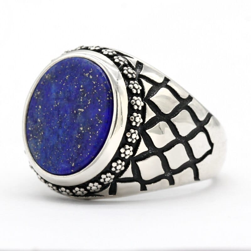Bague Homme Pierre Lapis lazuli "Rafael" en Argent 925