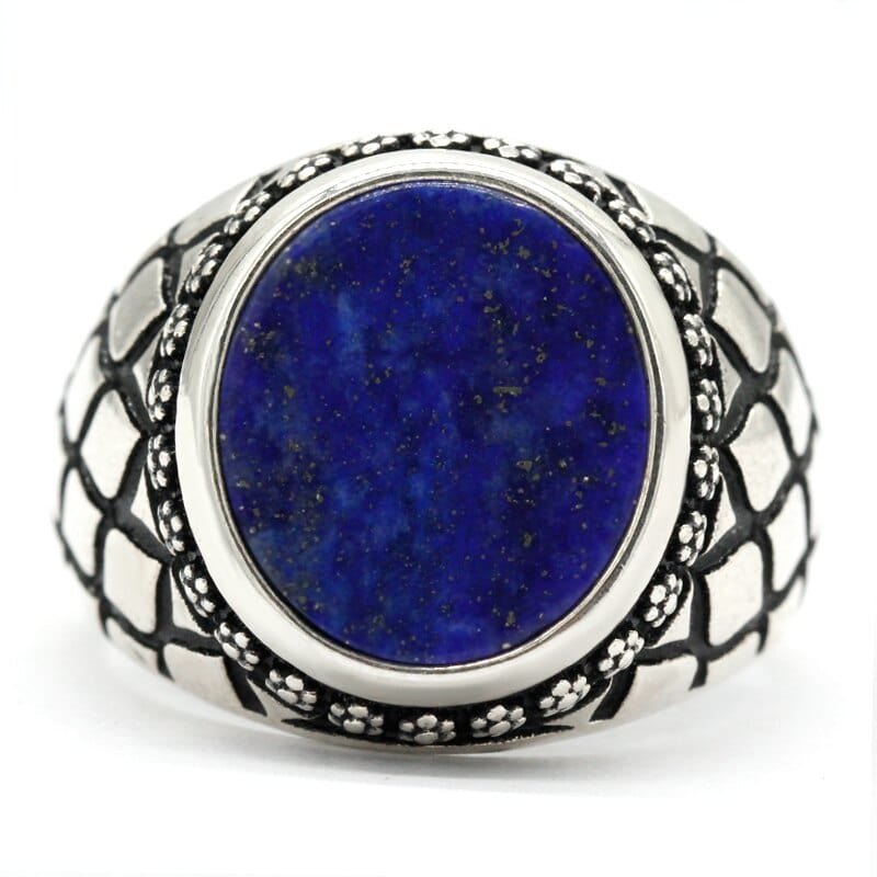 Bague Homme Pierre Lapis lazuli "Rafael" en Argent 925