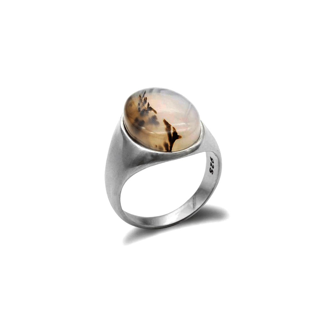 Bague Homme Pierre Onyx "Andreas" en Argent Sterling