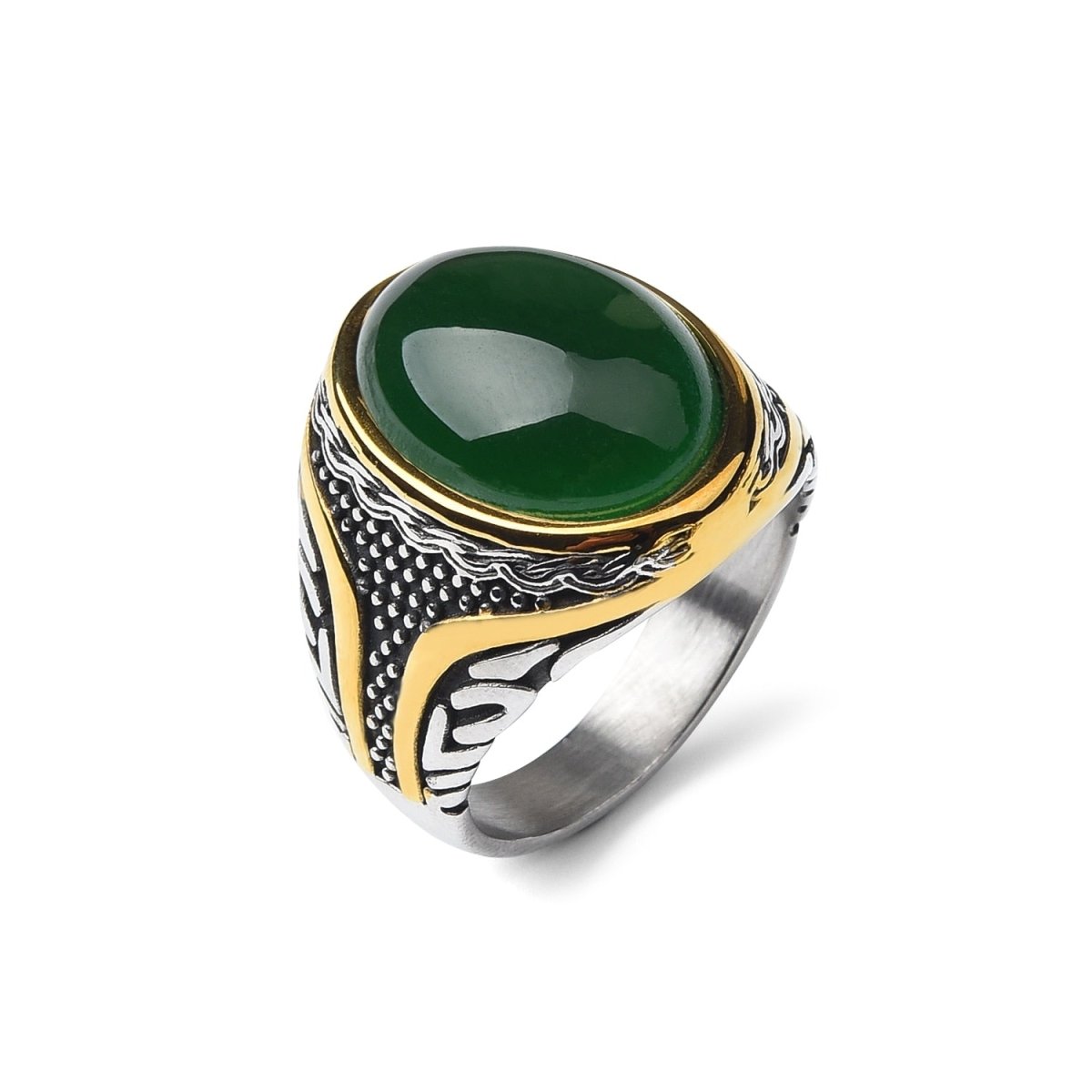 Bague Homme Pierre Onyx "Titus" en Titane