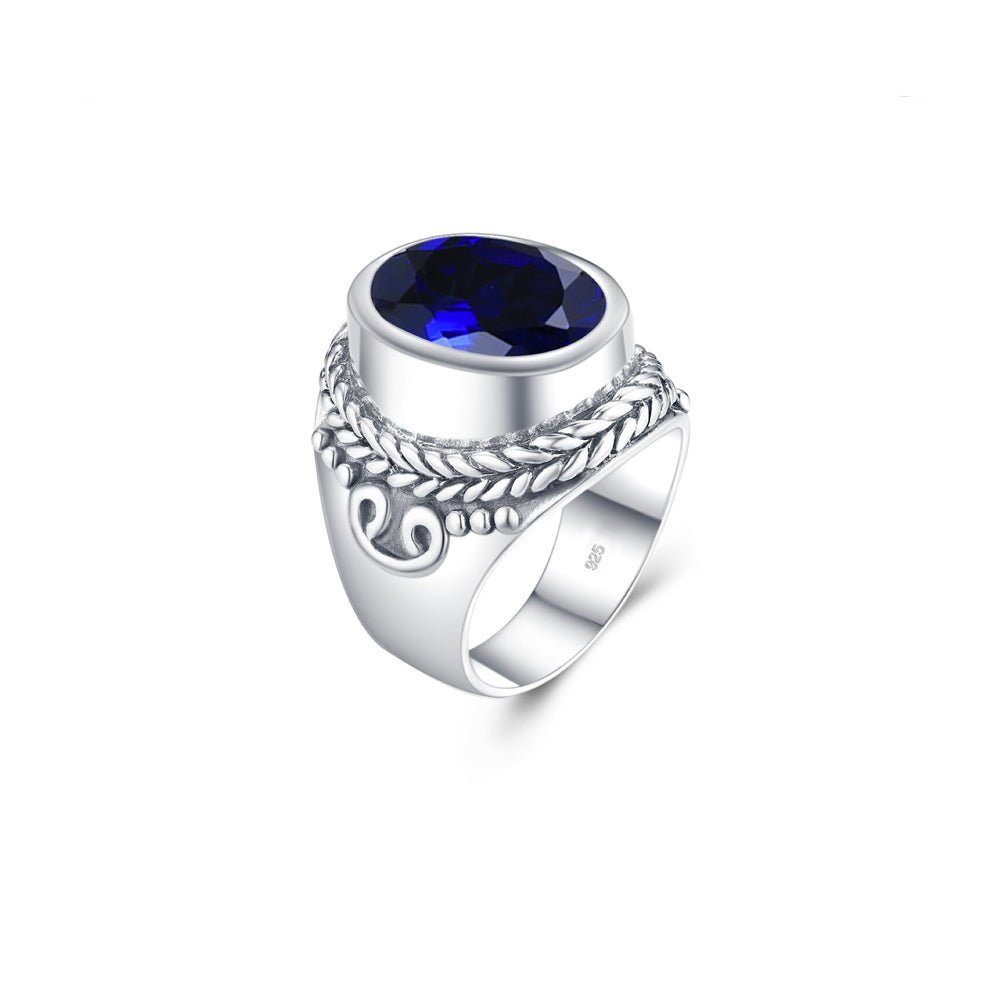 Bague Homme Saphir "Elvan" en Argent Sterling
