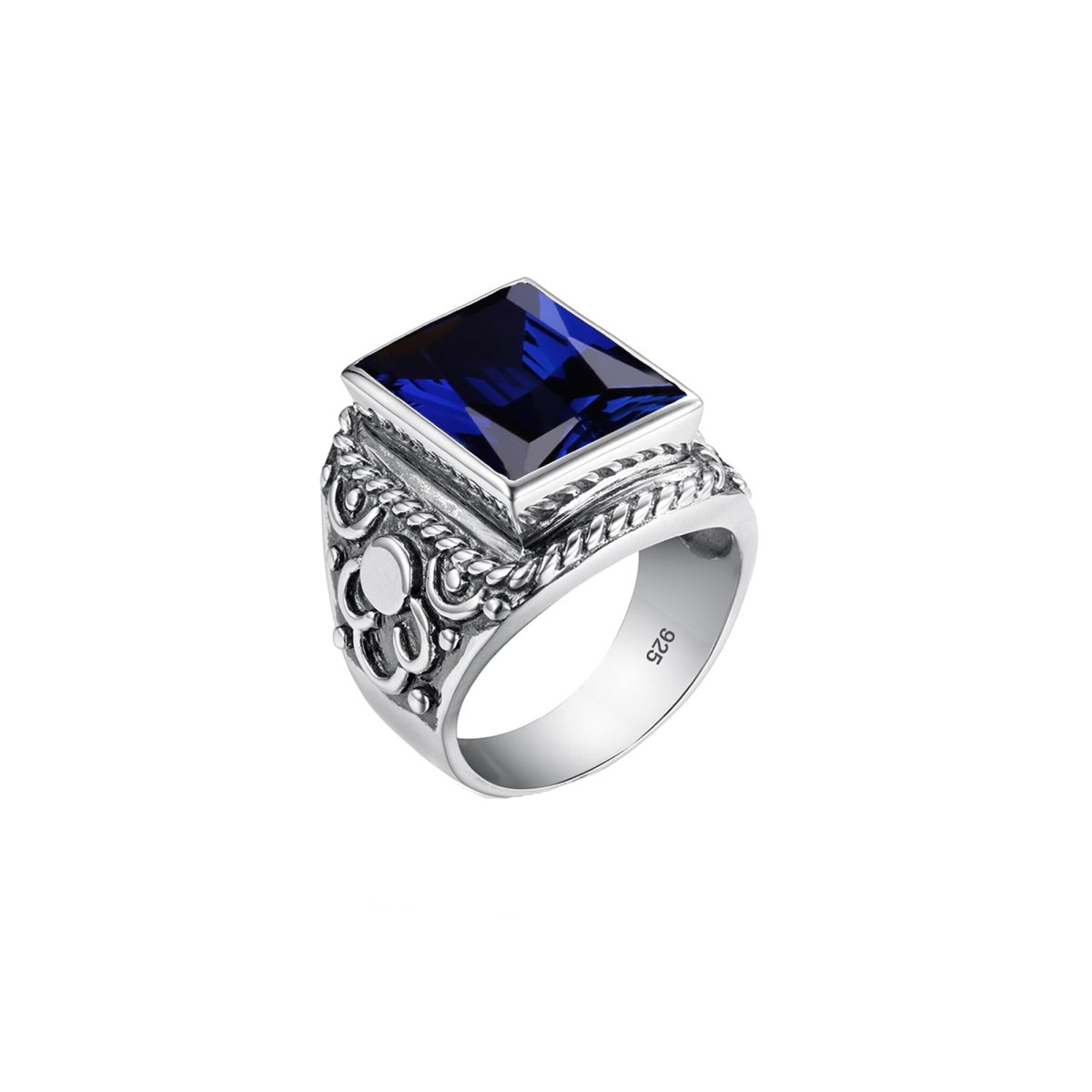 Bague Homme Saphir "Raguel" en Argent Sterling