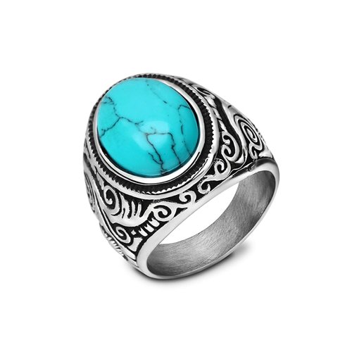 Bague Homme Turquoise Céleste "Isaïe"