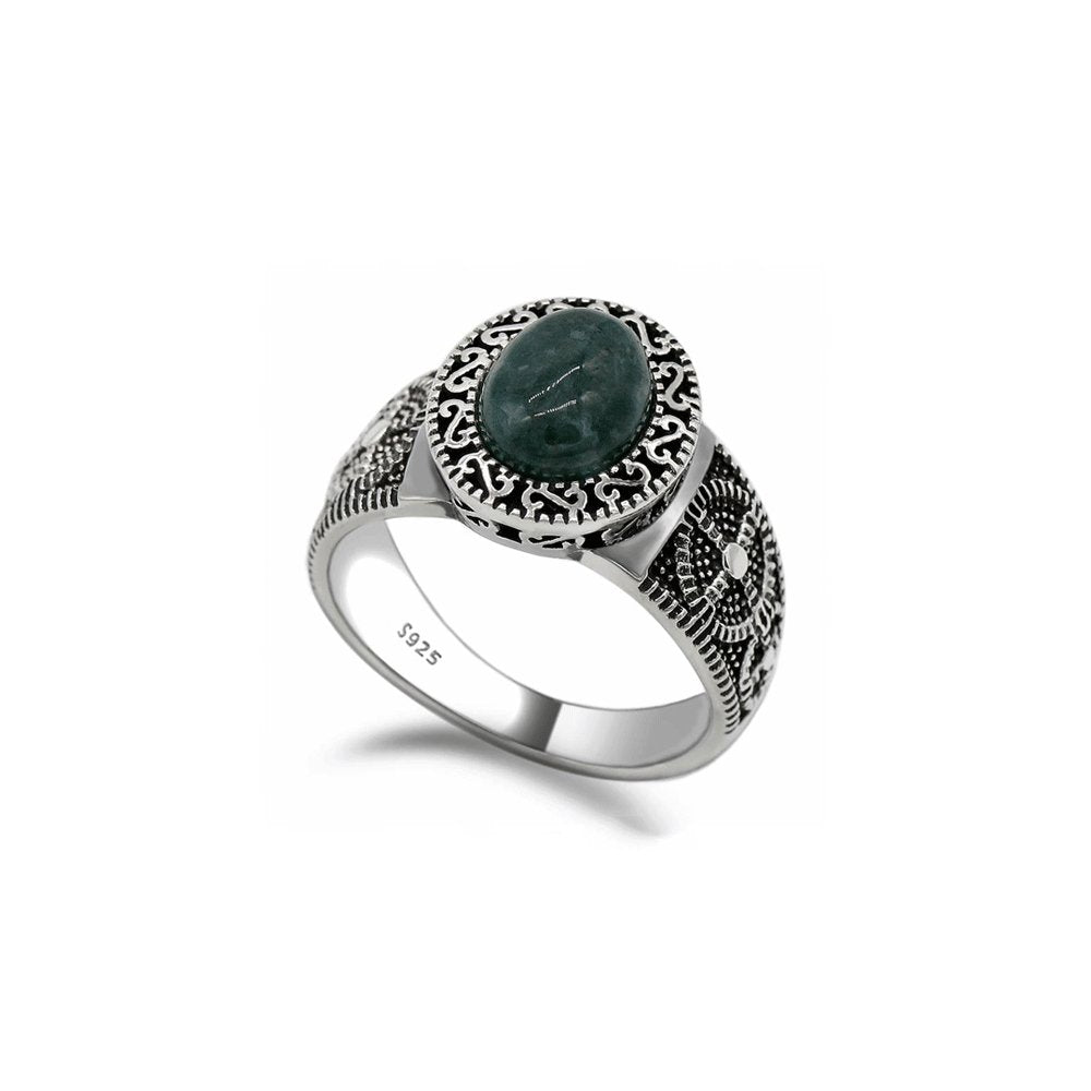 Bague Jade Vert "Elia" en Argent 925