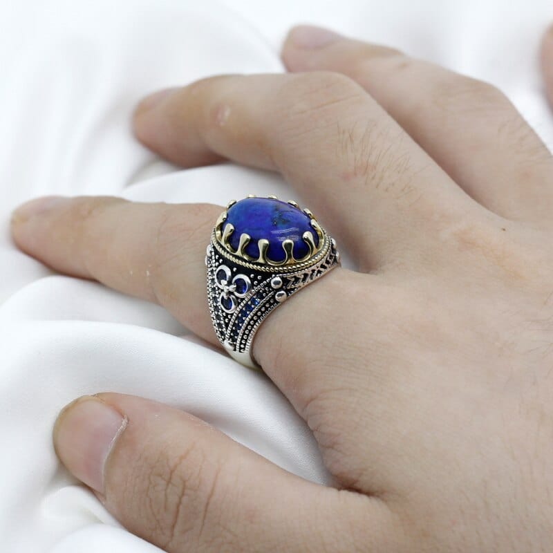 Bague Lapis Lazuli "Zelindra" en Argent Sterling