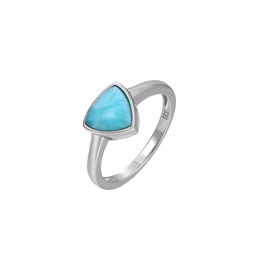 Bague Larimar "Elara" Argent Sterling
