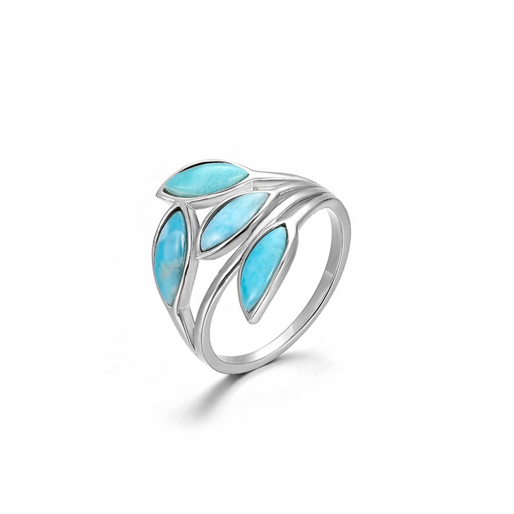 Bague Larimar "Zenaida" Argent Sterling
