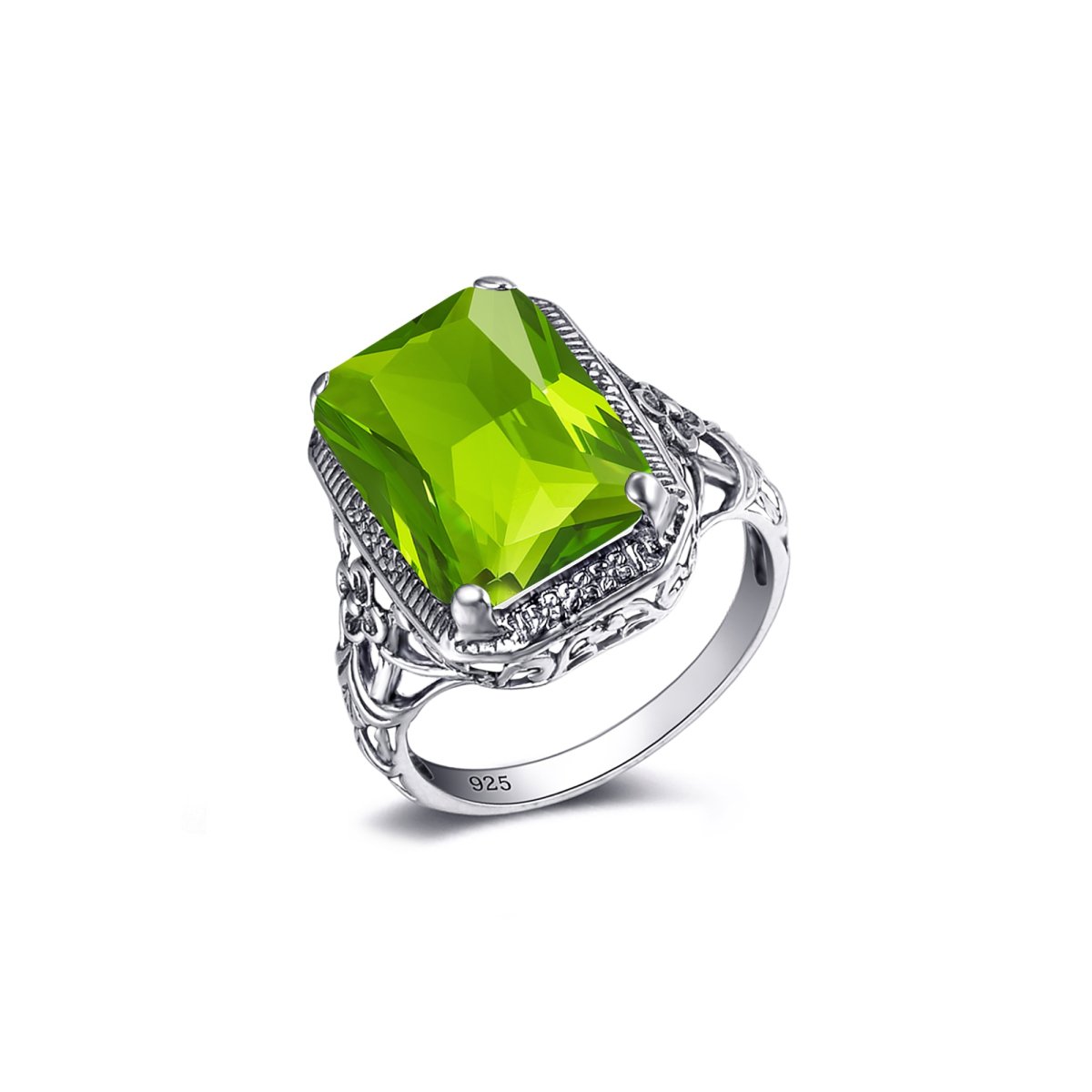 Bague Péridot "Azalée" en Argent Sterling