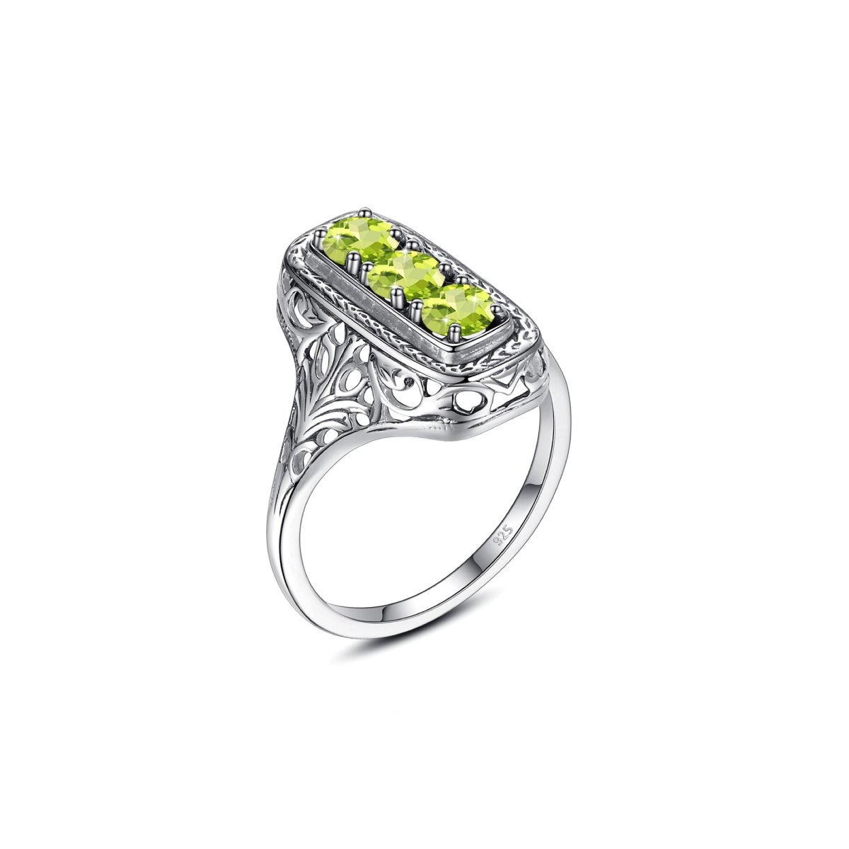 Bague Péridot "Dahlia" en Argent 925