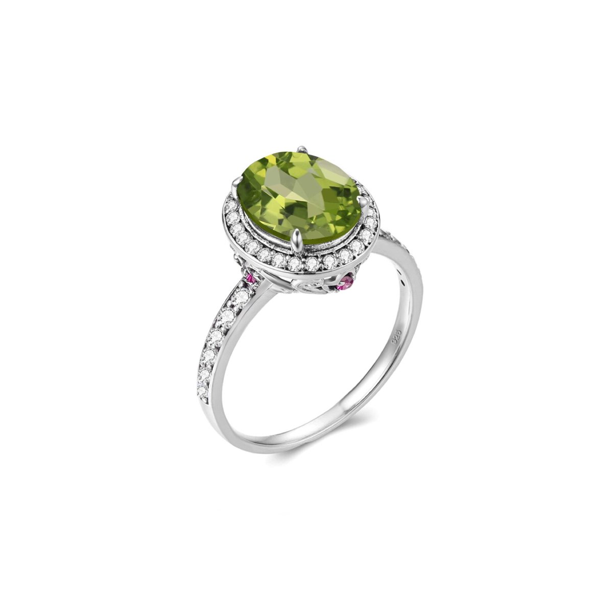 Bague Péridot "Iris" en Argent Sterling