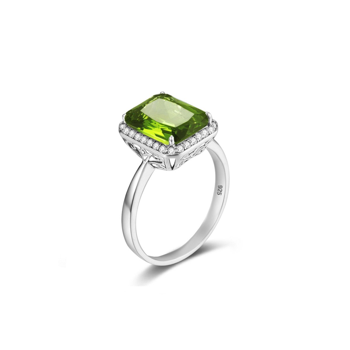Bague Péridot "Orchidée" en Argent Sterling
