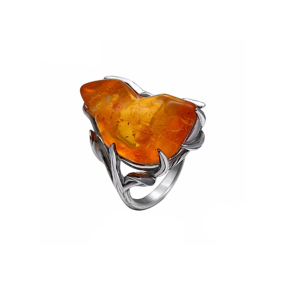 Bague Pierre Ambre "Annamaria" en Argent 925