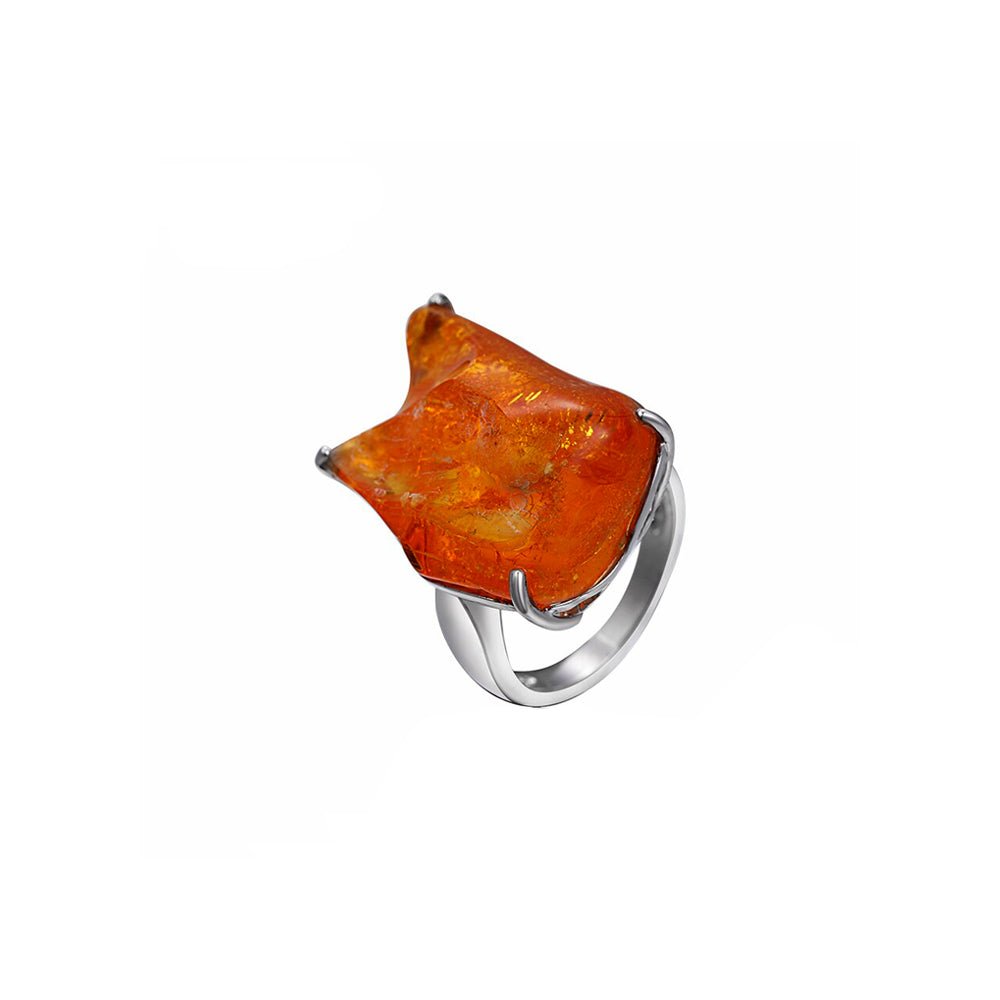Bague Pierre Ambre "Isotta" en Argent 925