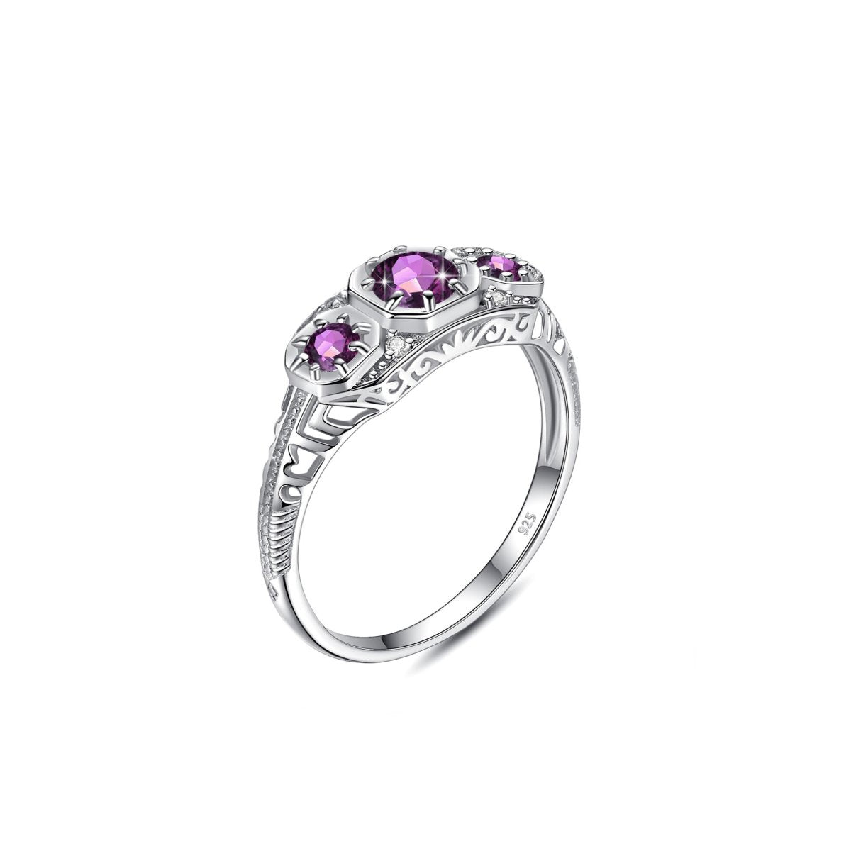 Bague Pierre Améthyste "Célestine" en Argent 925
