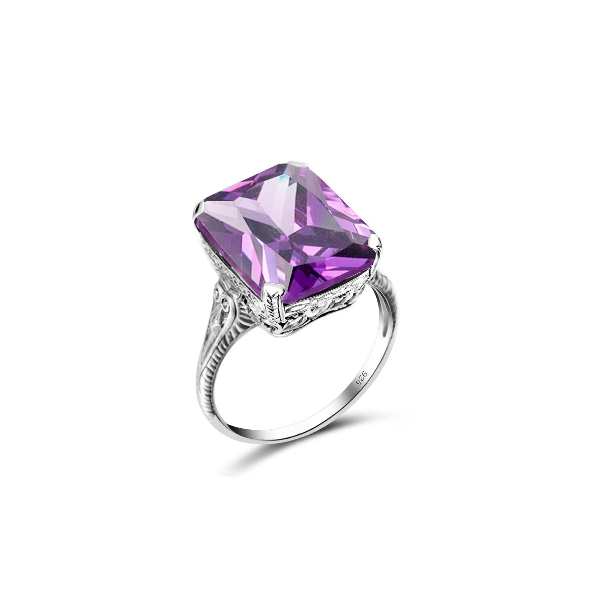Bague Pierre Améthyste "Fleurine" en Argent 925