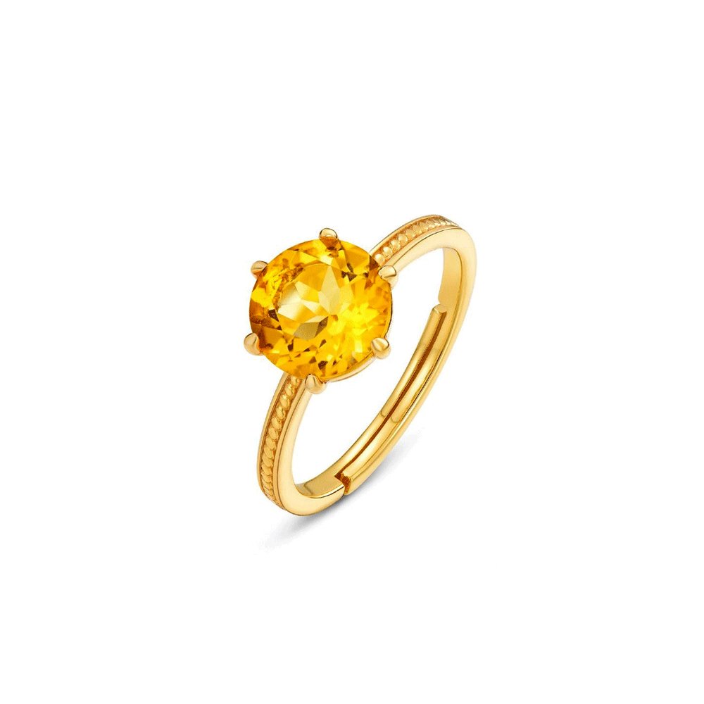 Bague Pierre Citrine "Adelie" en Argent Sterling