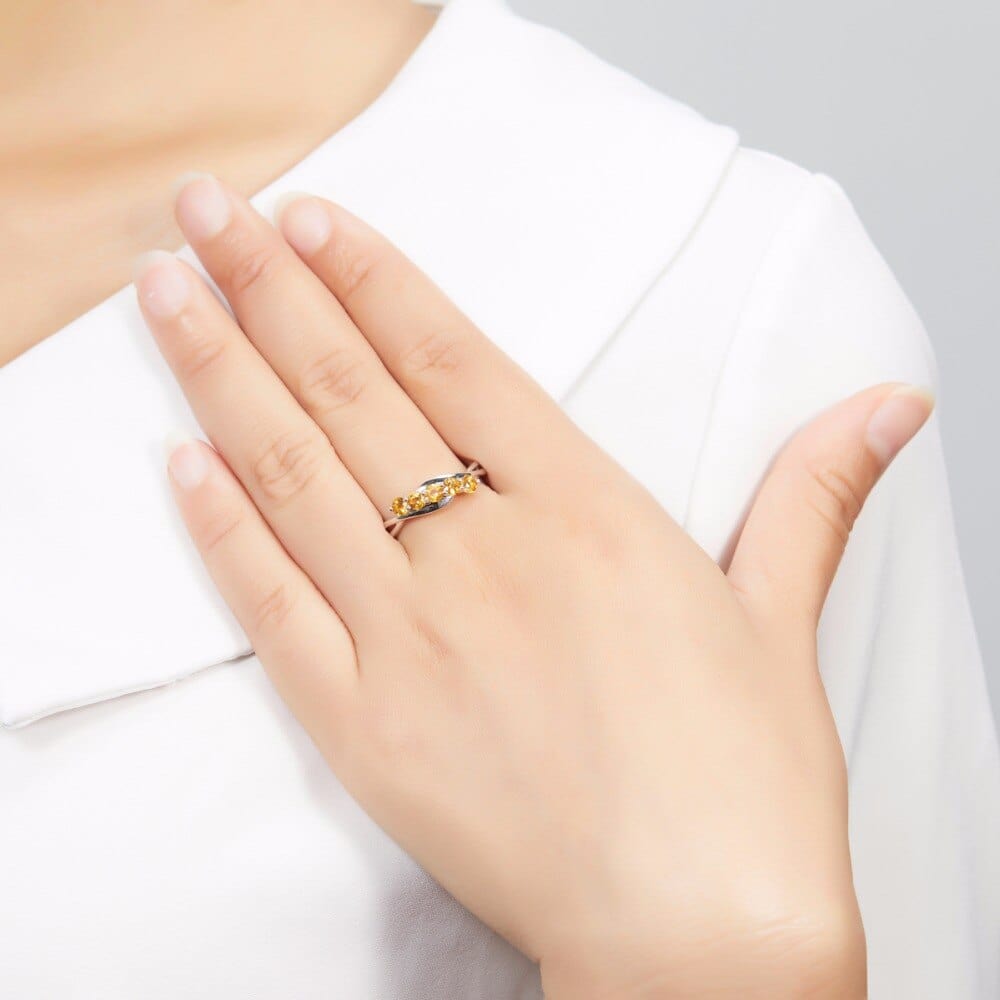 Bague Pierre Citrine "Amalia" en Argent Sterling