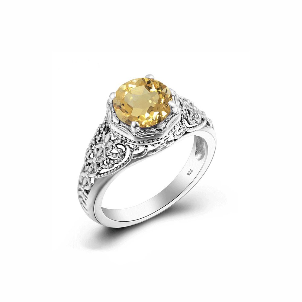 Bague Pierre Citrine Divine "Elena" en Argent 925