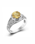 Bague Pierre Citrine Divine "Elena" en Argent 925
