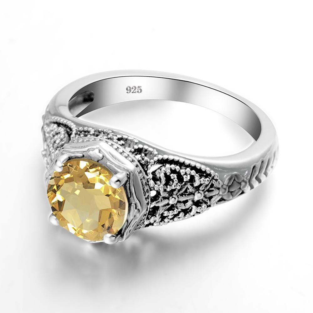 Bague Pierre Citrine Divine "Elena" en Argent 925